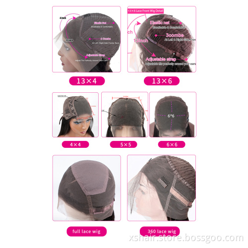 Best Price 40 Inch Full Lace Front 100% 360 Woman Short Wig Human Hair